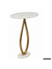 FineBuy Beistelltisch in Weiß / Marmor / 45x25x62