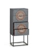 Giner y Colomer Kommode aus Mangoholz mit Metallbeinen in Gray