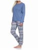 NORMANN langarm Schlafanzug PyjamaEthnolook - 77322 in blau