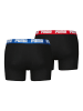Puma Boxershort 2er Pack in Schwarz/Blau/Rot