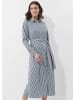 Alba Moda Maxikleid mit Bindeband und Hemdkragen in marine / weiß