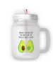 Mr. & Mrs. Panda Glasbecher Avocado Pärchen mit Spruch in Transparent