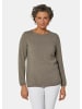 GOLDNER Kurzgröße:  Feinstrickshirt mit U-Boot-Ausschnitt in taupe