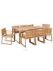 Beliani 9-tlg Gartentisch Set SASSARI II in Braun