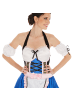 tectake Kurzes, sexy Dirndl, blau/weiß