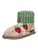 HAFLINGER Hausschuhe HÜTTENSCHUH ERDBEERE in Beige/Grün