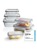 Gourmetmaxx GOURMETmaxx Glas-Frischhaltedosen Klick-it mit Mikrowellenventil - 12-tlg. - gra