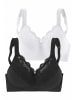 PETITE FLEUR Soft-BH in weiß+schwarz