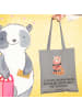 Mr. & Mrs. Panda Tote Bag Roter Panda mit Spruch in Light Grey