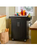 SoBuy Küchenwagen in Schwarz - (B)80 x (H)90 x (T)46cm