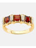 Diamant L'éternel Eternity-Ring aus 375 Gelbgold mit Diamant mit Granat