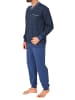 NORMANN Pyjama langarm Bündchen print - 75186 in marine