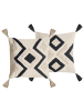 Beliani 2er-Set Dekokissen SARACA in Beige/Schwarz