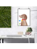 Mr. & Mrs. Panda Wandbild Hund Blume Motiv ohne Spruch in Weiß