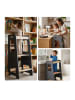 relaxdays Lernturm in Anthrazit/ Natur - (B)40 x (H)90 x (T)44 cm