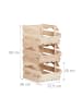 relaxdays Stappelkisten in Natur - (B)27,5 x (H)20 x (T)38 cm