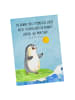 Mr. & Mrs. Panda Postkarte Pinguin Surfer mit Spruch in Eisblau