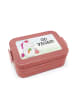 Mr. & Mrs. Panda Bento Box Einhorn Vegan Design mit Spruch in Rot Pastell