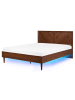Beliani 9-tlg Doppelbett mit LED MIALET in Braun