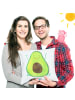 Mr. & Mrs. Panda Zierkissen Avocado Glücklich ohne Spruch in Weiß