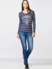 KOROSHI Langarm-T-Shirt in blau