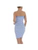 Ital-Design Kleid in Hellblau und Weiß