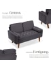 tectake Sofa Skagen, 135 x 76 x 85 cm, Samtoptik grau