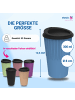 elasto Riffel-Kaffeebecher "ToGo" in behagliches blau/schwarz - 300 ml