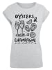 F4NT4STIC Extended Shoulder T-Shirt Oysters And Champagne Summer in grau meliert