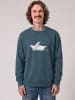 wat? Apparel Sweatshirt Astronaut in paper boat in Petrol