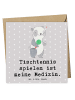 Mr. & Mrs. Panda Deluxe Karte Panda Tischtennis mit Spruch in Grau Pastell