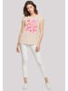 F4NT4STIC Extended Shoulder T-Shirt Retro Valentinstag Herz Rainbow Fruits in Whitesand