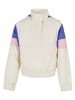 Urban Classics Urban Classics Damen Girls Light 3-Tone Pull Over Jacket in whitesand/purpleday/girlypink