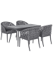 Beliani 5-tlg Gartentisch Set LIPARI in Grau