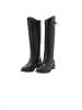 KOROSHI Flacher Stiefel mit hohem Schaft und Schnalle mit Ledereffekt in SCHWARZ