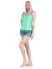 NORMANN Ärmellose Spaghetti Träger Shorty Pyjama floralem print - 72958 in grün