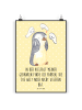 Mr. & Mrs. Panda Poster Pinguin Schizophrenie mit Spruch in Gelb Pastell