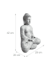 relaxdays Buddha Figur in Hellgrau - (H)42 cm