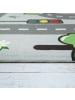 KADIMA DESIGN Kinderteppich waschmaschinenwaschbar Roadmap Kinderzimmer in Grau
