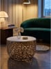 KADIMA DESIGN Couchtisch indischer Marmor, handgefertigt, fertig montiert in Gold-Weiß