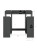 ebuy24 Waschmaschinenschrank Free (3-teilig) Anthrazit 124 x 60 cm