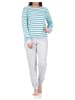 NORMANN Frottee Schlafanzug Pyjama Bündchen - 67859 in aqua