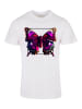 F4NT4STIC T-Shirt Pink Schmetterling TEE UNISEX in weiß