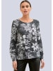 Alba Moda Bluse im Hahnentrittdessin in schwarz