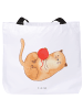 Mr. & Mrs. Panda Shopper Tasche Katze Wolle ohne Spruch in Weiß