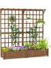 COSTWAY Blumenkasten mit Spalier & Dach 180x48x183cm in Braun
