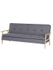Beliani 3-Sitzer Sofa TJORN in Grau/Heller Holzfarbton - (W) 204 x (H) 84 x (L) 85 cm