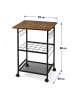 relaxdays Küchenwagen in Schwarz/ Braun - (B)52 x (H)88 x (T)39 cm