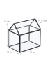 relaxdays Pflanzenterrarium "Haus" in Schwarz - (B)15 x (H)15 x (T)10 cm