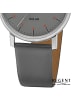 Regent Analog-Solaruhr Regent Lederarmband grau mittel (ca. 35mm)